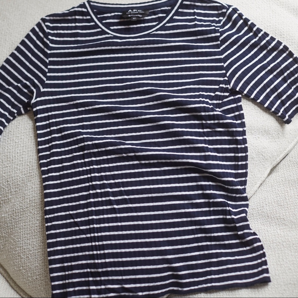 A.P.C. Fitted striped tee XS